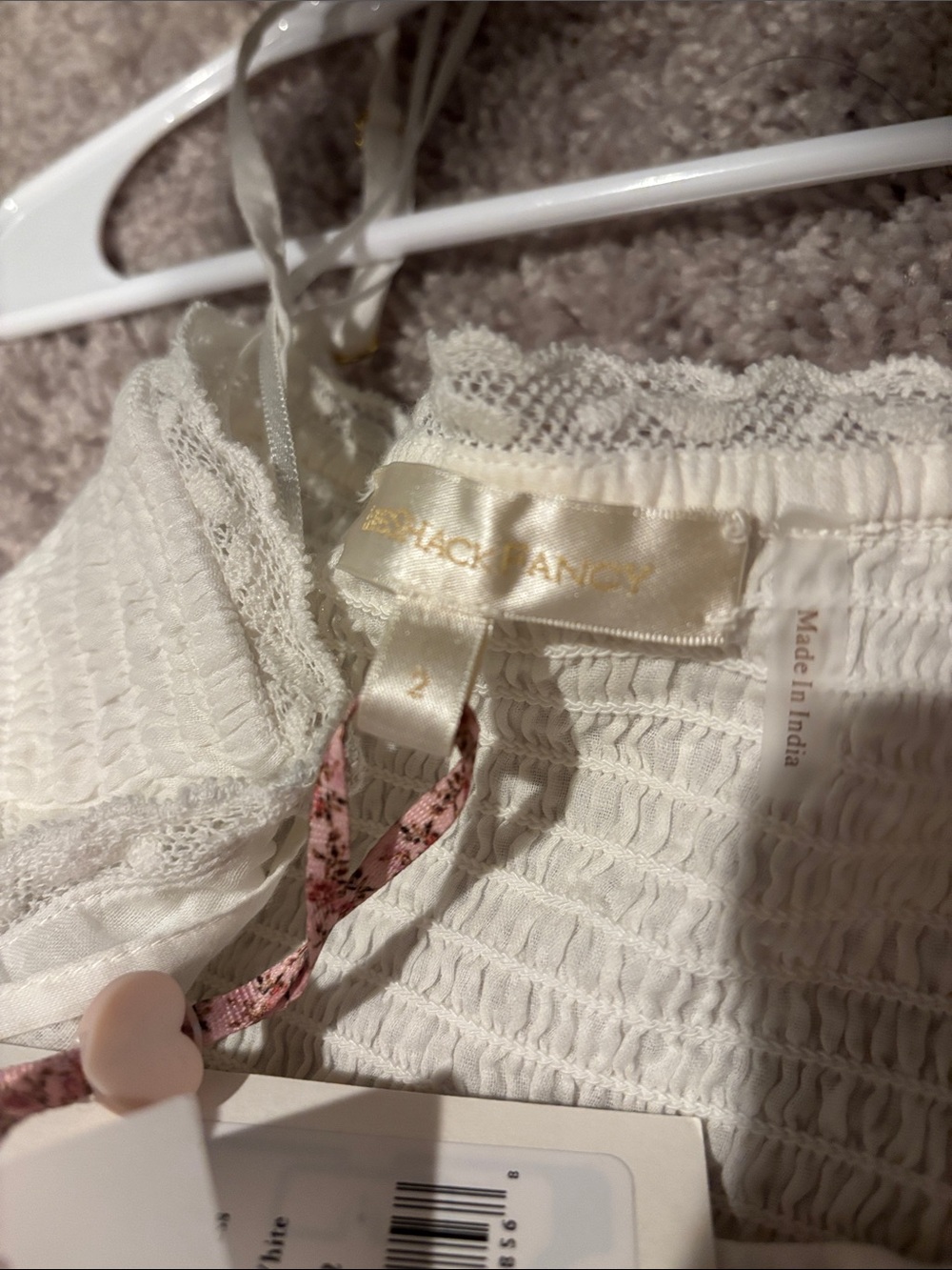 Loveshackfancy Maera Cotton Lace-Trimmed Mini Dress in white - Picture 3 of 6